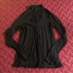 Express Mock-neck Keyhole Top
